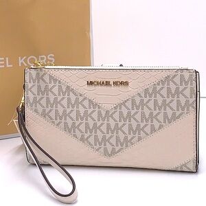 MICHAEL KORS LARGE DOUBLE ZIP WRISTLET
WALLET light cream MULTI COLOR